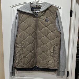 Volcom Quilted Puffer Jacket Olive / Tan and Gray